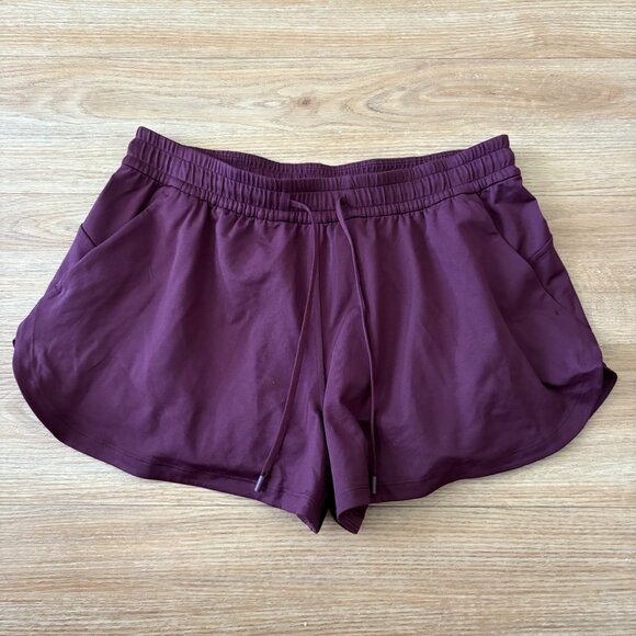 Lululemon Athletic Soft Jersey MR Curved Hem Shorts 3” Garnet NWT Size M - Picture 1 of 7